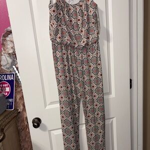 Patterned Jumpsuit with Geometric Design
